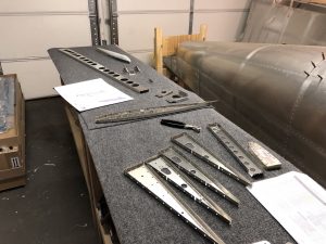 Rudder parts laid out