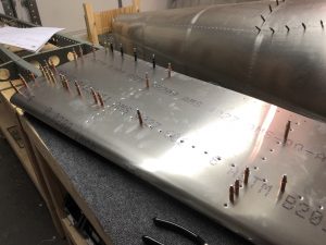 Clecoing the left side of the Horizontal Stabilizer