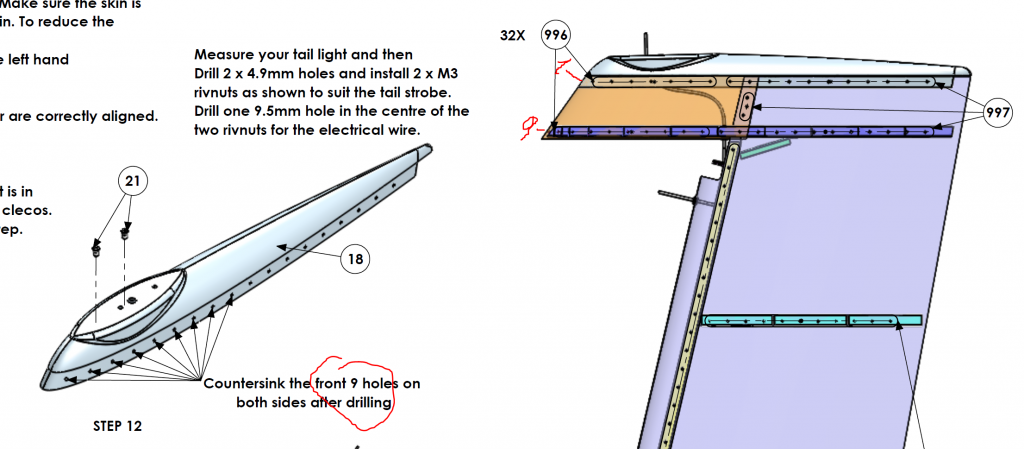 Instruction error about countersinking