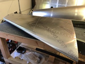 Done riveting the skins of the Vertical Stabilizer