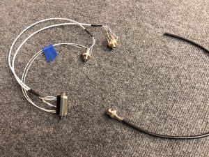 Finished Headset connector and crimped BNC Antenna connector