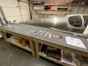 Aileron ribs laid out for the left and right side