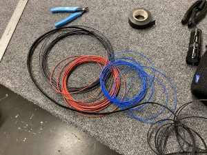 Feeding the 3 wires into the braided sleeve